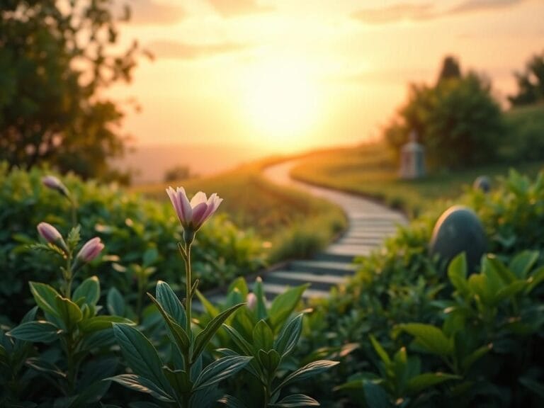 Flick International A serene garden at dawn with a single elegant flower symbolizing the beauty of singleness