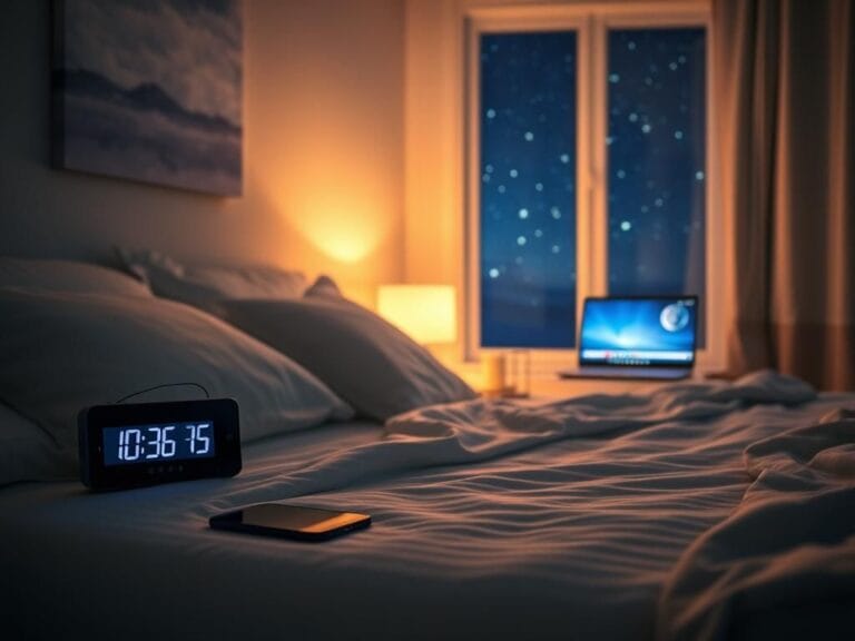 Flick International A serene bedroom scene with a neatly made bed and warm hues highlighting the importance of sleep.