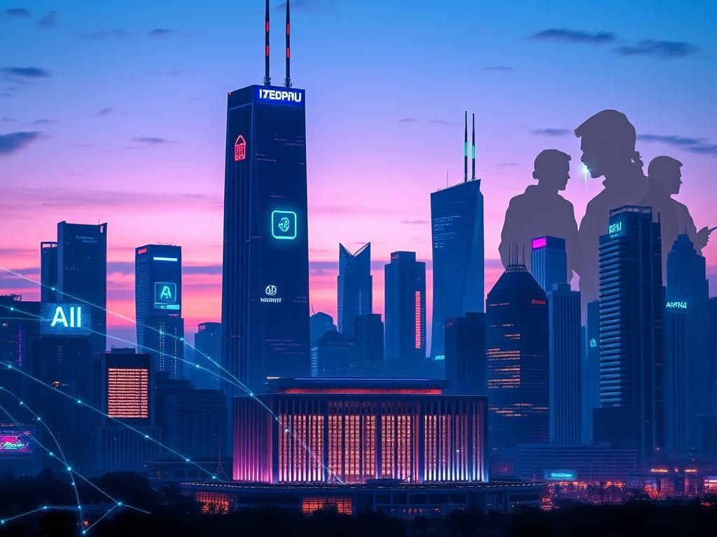 Flick International Futuristic city skyline at dusk showcasing advanced technology and connectivity