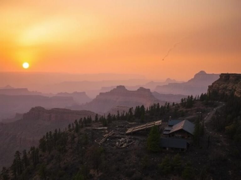 Flick International Aerial view of the charred remains of the Grand Canyon Lodge following the Dragon Bravo Fire.