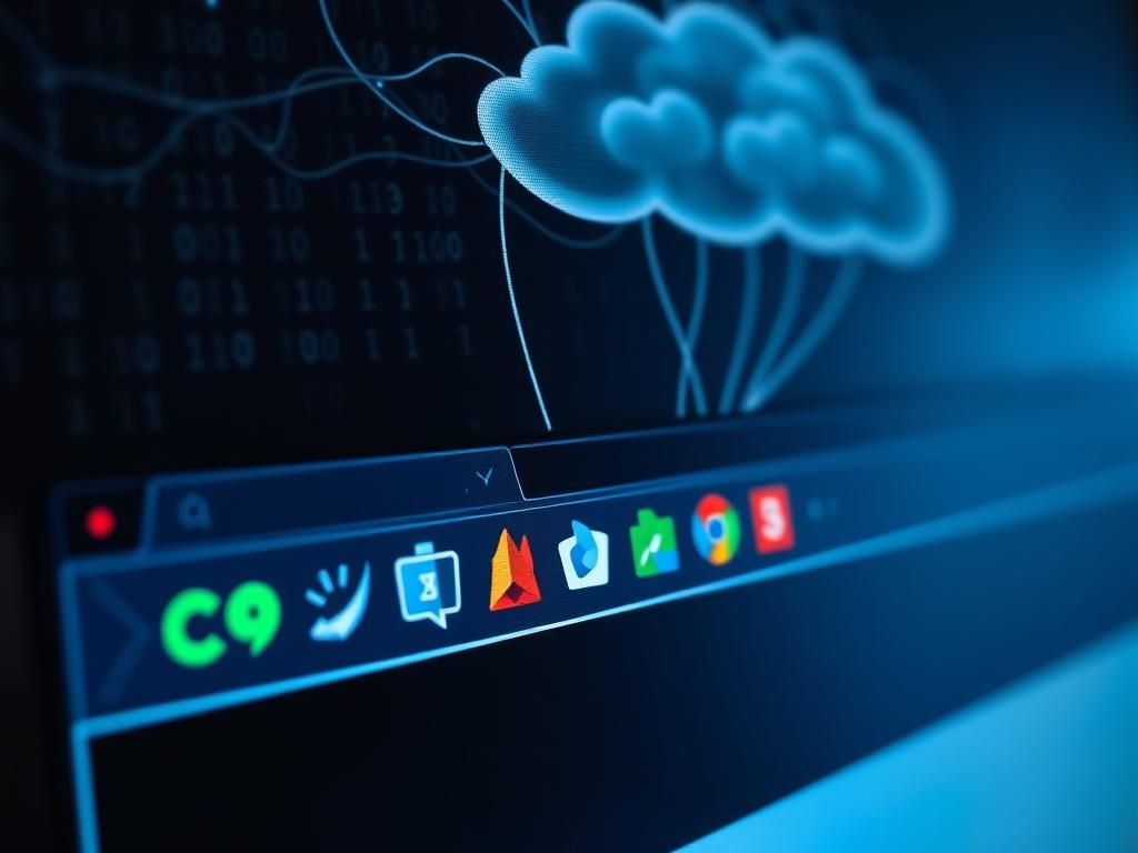 Flick International Close-up view of a computer screen displaying misleading web browser extension icons