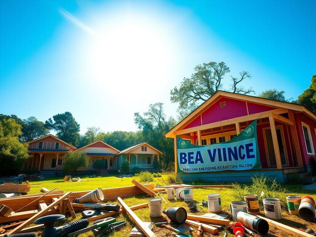 Flick International Rebuilding efforts in Beacon Village, Swannanoa, North Carolina after Hurricane Helene