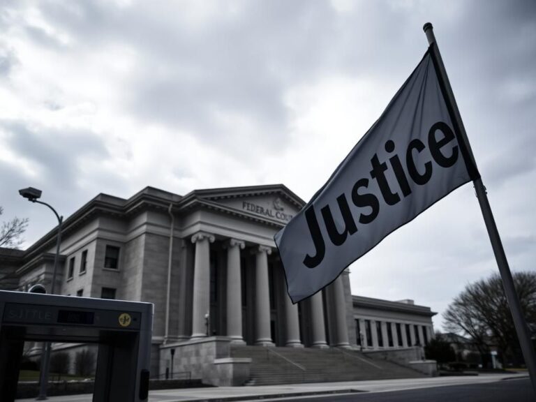 Flick International Exterior view of a federal courthouse in Albany, New York, under a cloudy sky