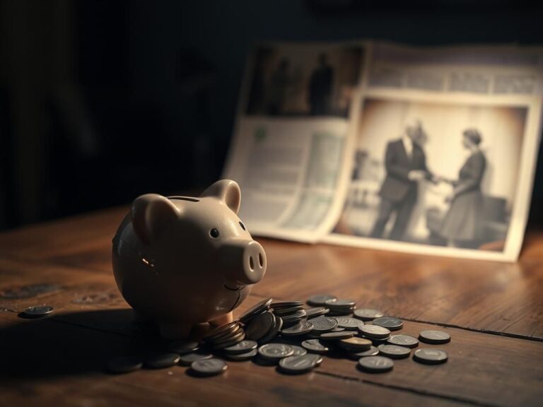 Flick International Close-up of a broken piggy bank with scattered coins symbolizing lost savings
