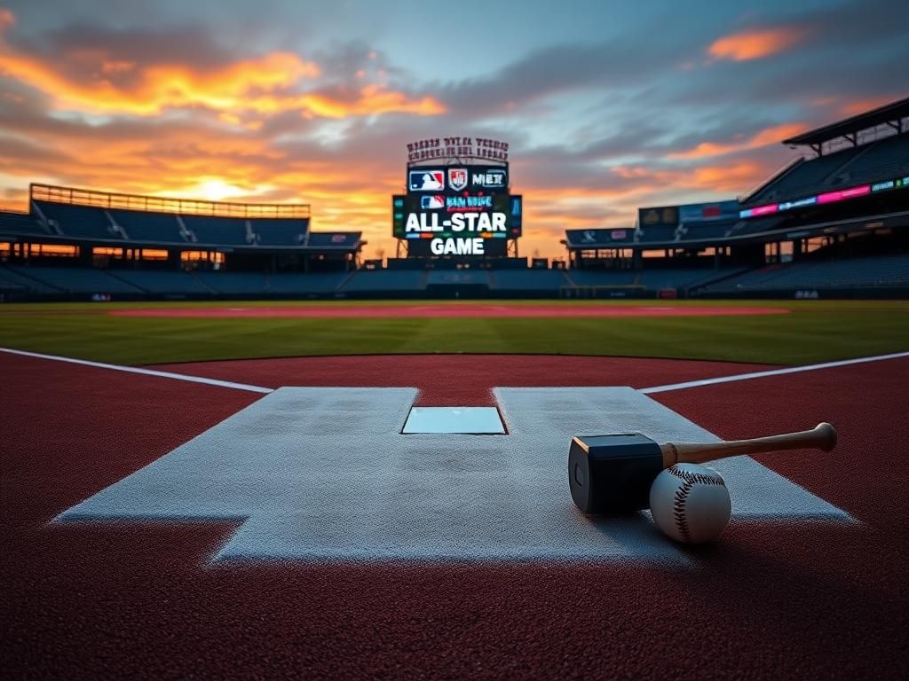 Flick International High-tech Automated Ball-Strike system positioned near home plate at dusk
