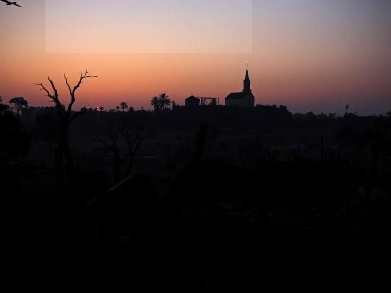 Flick International Aftermath of a violent attack in a Nigerian village showing charred remains and devastation