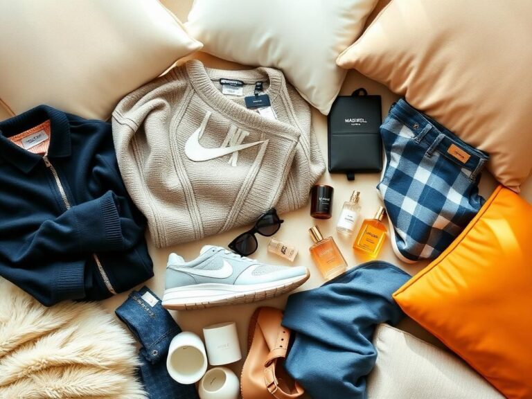 Flick International A vibrant flat lay of stylish name-brand clothing, footwear, beauty products, and home goods.