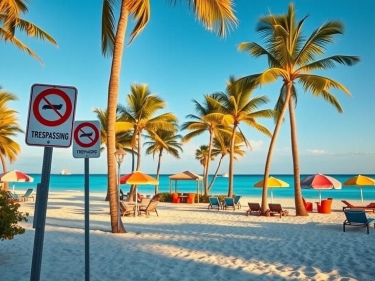 Flick International Beachfront scene with no trespassing signs at a celebrity property