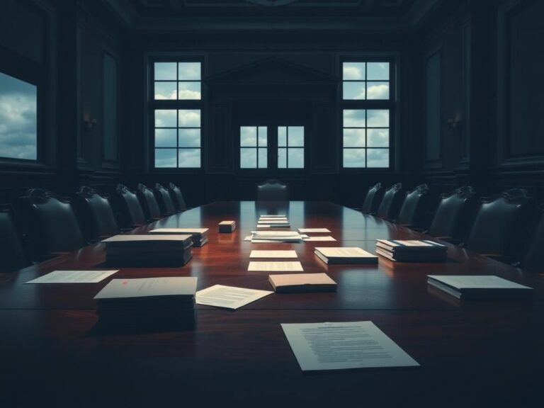 Flick International Grand room with a long conference table surrounded by empty chairs, symbolizing anticipation.