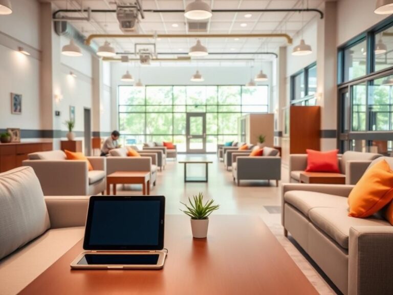 Flick International A serene and secure detention center showcasing modern architecture and a positive atmosphere.