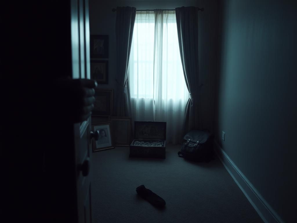 Flick International Shadowy perspective of an empty room during a tense moment