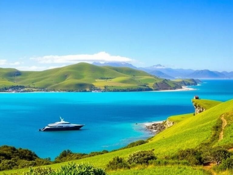 Flick International Luxurious yacht sailing in a serene New Zealand landscape