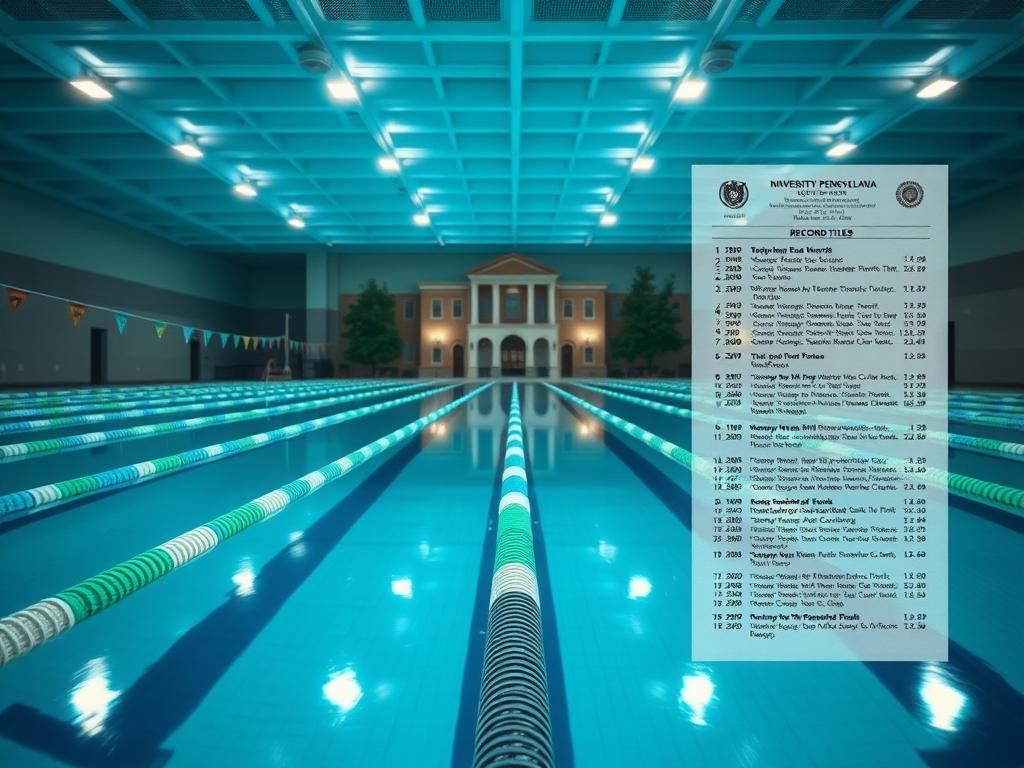 Flick International Serene view of the University of Pennsylvania campus pool with colorful lane ropes
