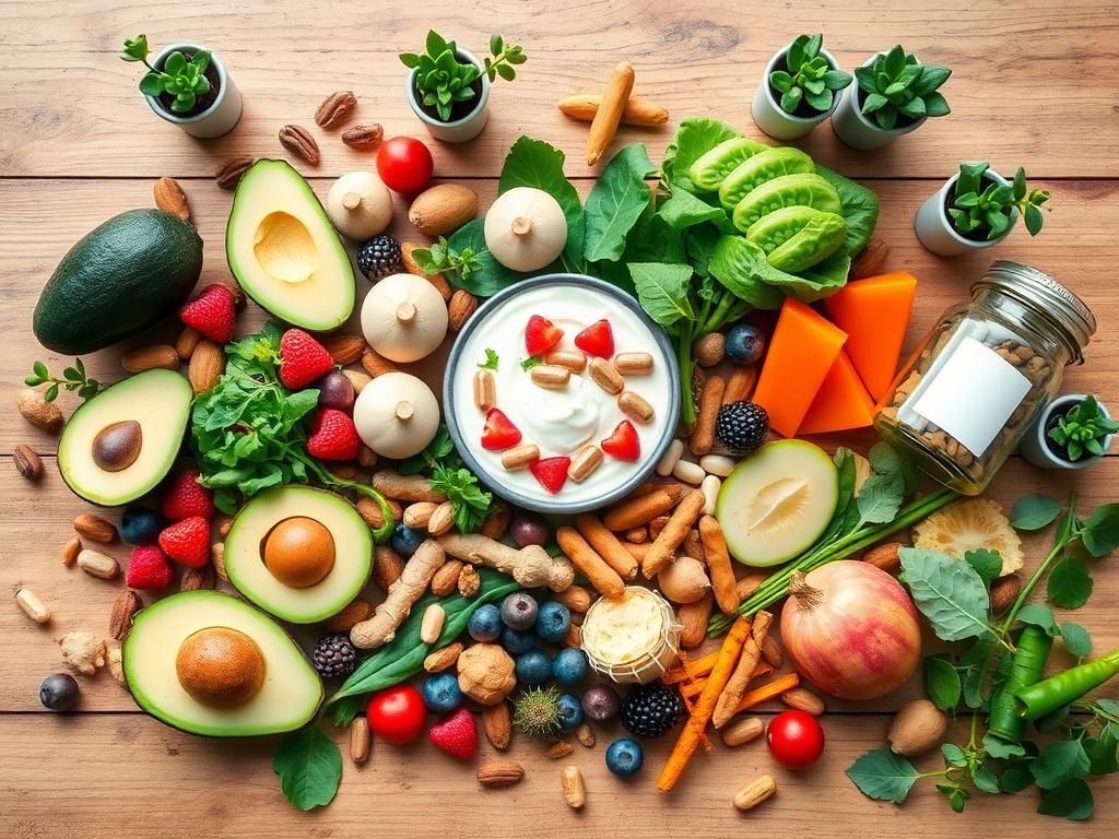 Flick International A vibrant display of colorful fruits and vegetables promoting gut health