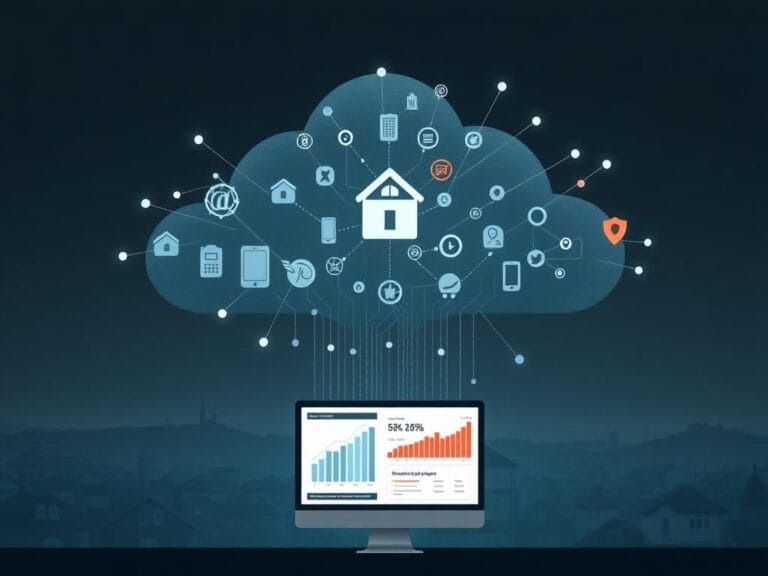 Flick International A digital representation of the data broker industry featuring a large, ominous cloud of interconnected digital icons symbolizing personal data points.