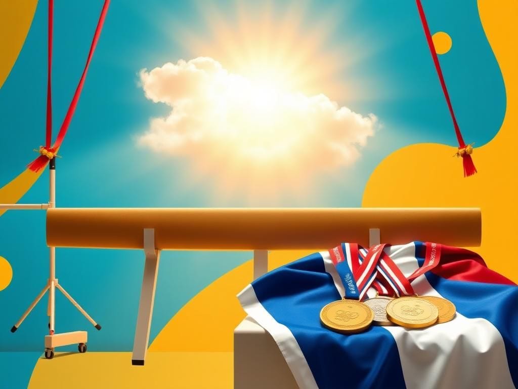 Flick International Dynamic Olympic gymnastics equipment symbolizing Suni Lee's inspiring journey to the Paris Olympics