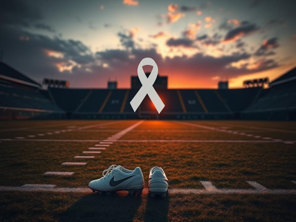 Flick International A sunset football field with white cleats on the 50-yard line, symbolizing Bryan Braman's legacy