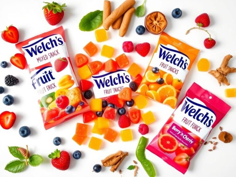 Flick International A colorful arrangement of Welch's Fruit Snacks with natural coloring ingredients