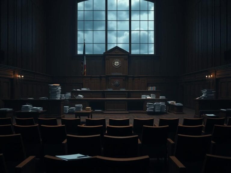 Flick International A somber courtroom interior during Diddy trial deliberations