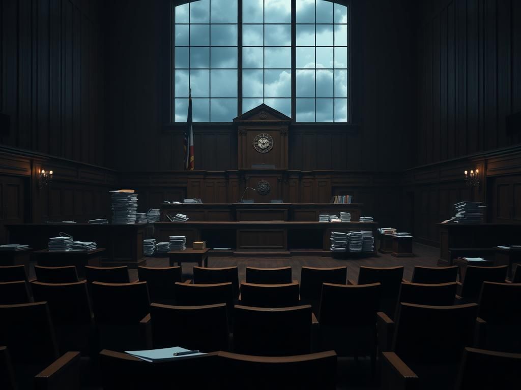 Flick International A somber courtroom interior during Diddy trial deliberations