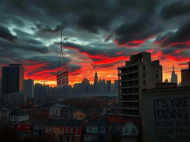 Flick International A dramatic urban landscape showcasing a partially demolished building representing the conflict surrounding private property.