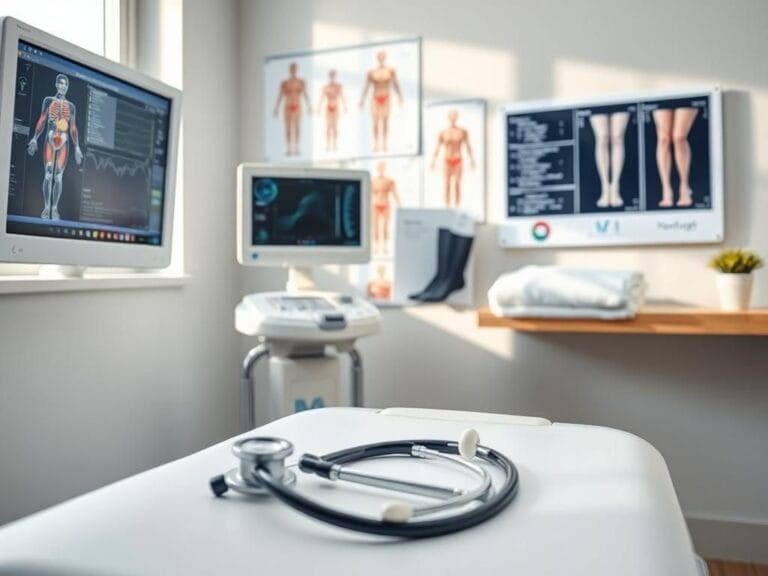 Flick International Close-up view of a medical examination room with equipment for assessing circulatory health