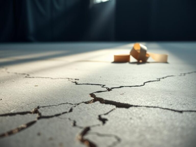 Flick International Close-up of a cracked gym mat symbolizing the toll of elite gymnastics injuries