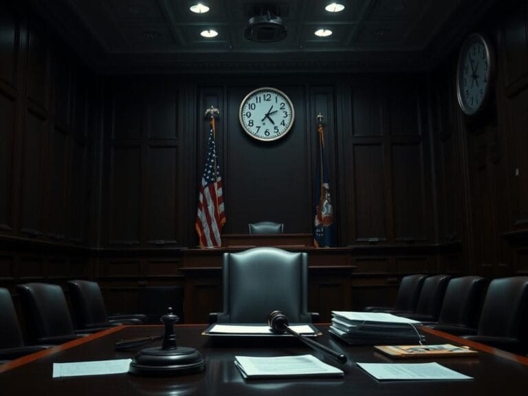 Flick International Empty witness chair in a congressional hearing room symbolizing resistance in the investigation