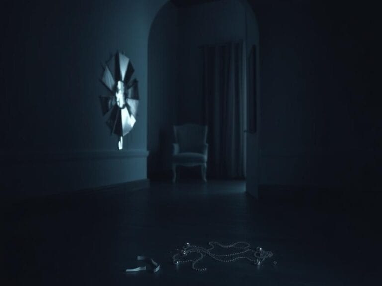 Flick International A dimly lit room with a shattered mirror and broken jewelry symbolizing emotional turmoil in Denise Richards' relationship.