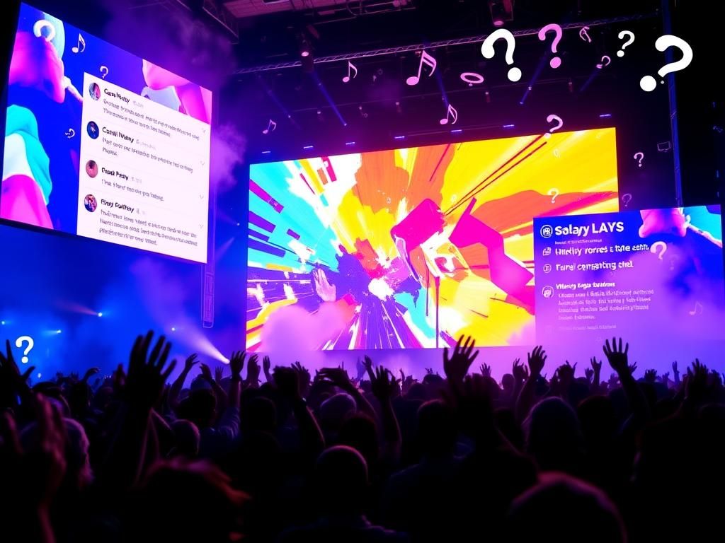 Flick International A vibrant concert scene at a Coldplay concert with colors reflecting the energy of live music events.