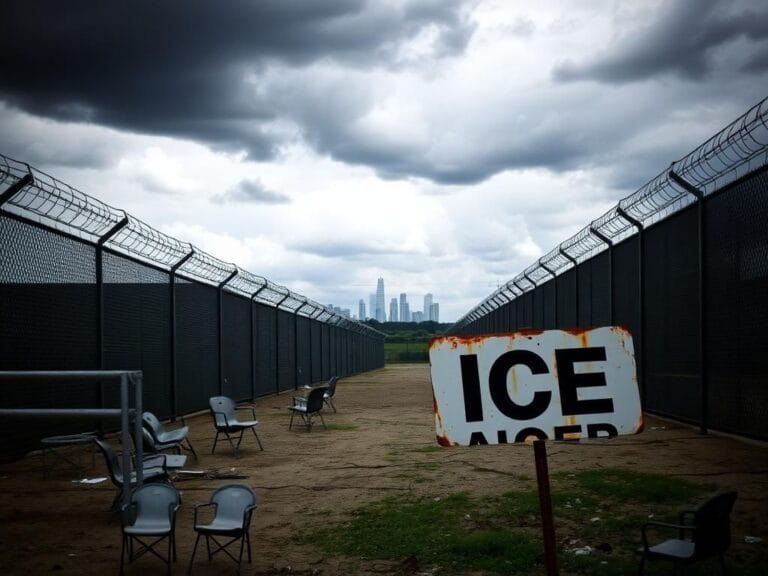 Flick International Exterior view of a private detention facility with high fences and barbed wire