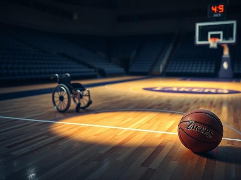 Flick International An empty wheelchair on a dimly lit basketball court after Darius Bazley's injury