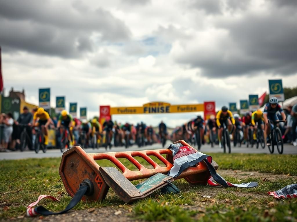 Flick International Security guard intercepts anti-Israel protester at Tour de France finish line in Toulouse