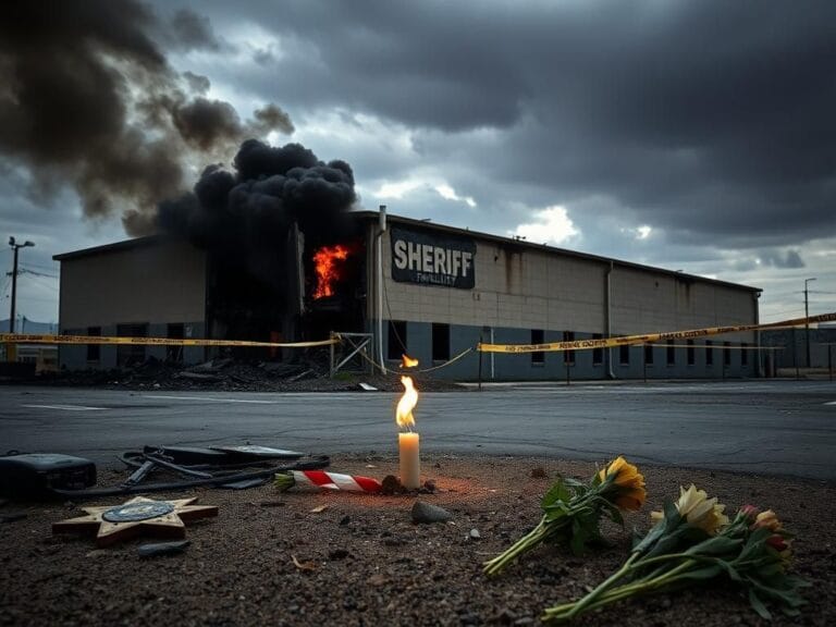 Flick International charred remains of the training facility following the explosion that killed three deputies