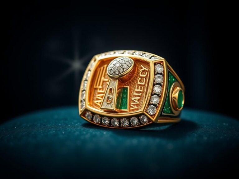 Flick International Close-up of Philadelphia Eagles Super Bowl LIX championship ring on a dark surface
