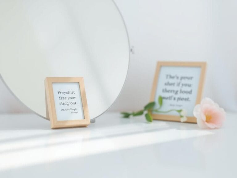 Flick International Close-up of a mirror reflecting soft natural light, symbolizing self-reflection and personal struggle