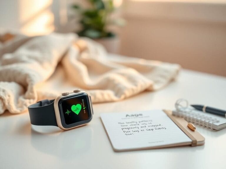 Flick International Apple Watch and iPhone on a clean white desk with health data visuals