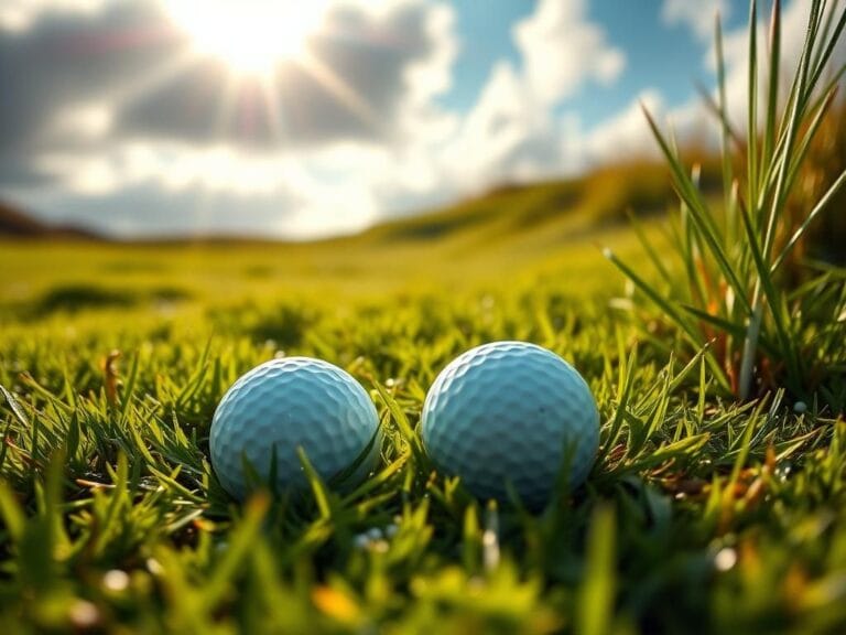 Flick International Rory McIlroy uncovering two golf balls in the rough at The Open