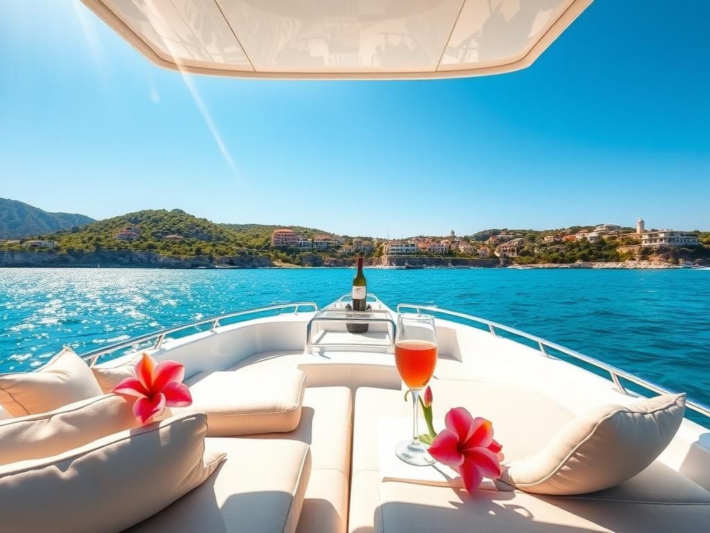 Flick International Luxurious yacht sailing in the Mediterranean, symbolizing summer romance