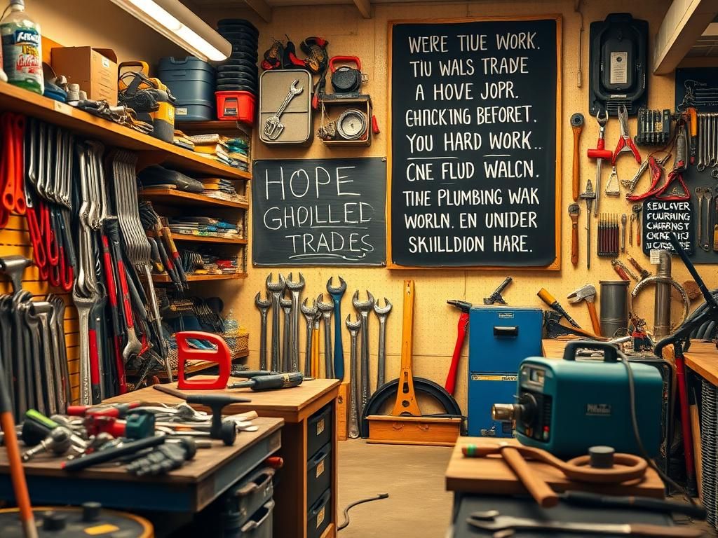 Flick International A vibrant workshop filled with skilled trade tools, representing the importance of blue-collar jobs.