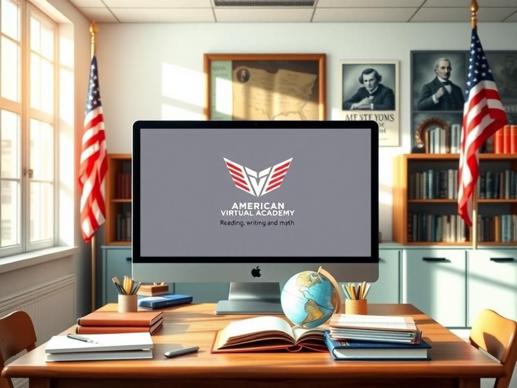 Flick International Serene classroom at American Virtual Academy featuring traditional education values