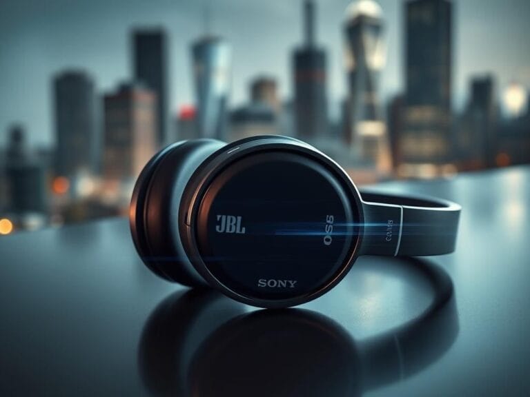 Flick International Close-up view of premium Bluetooth headphones on a dark surface