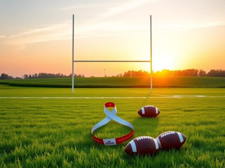 Flick International Inspiring landscape of a football field symbolizing Randy Moss's legacy and resilience amid his cancer battle