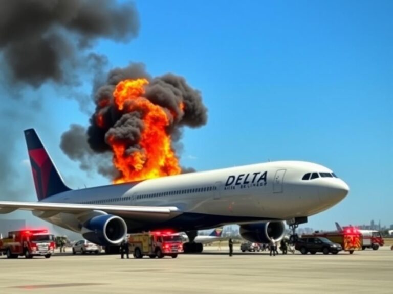 Flick International Boeing 767-400 with flames and smoke from left engine at LAX