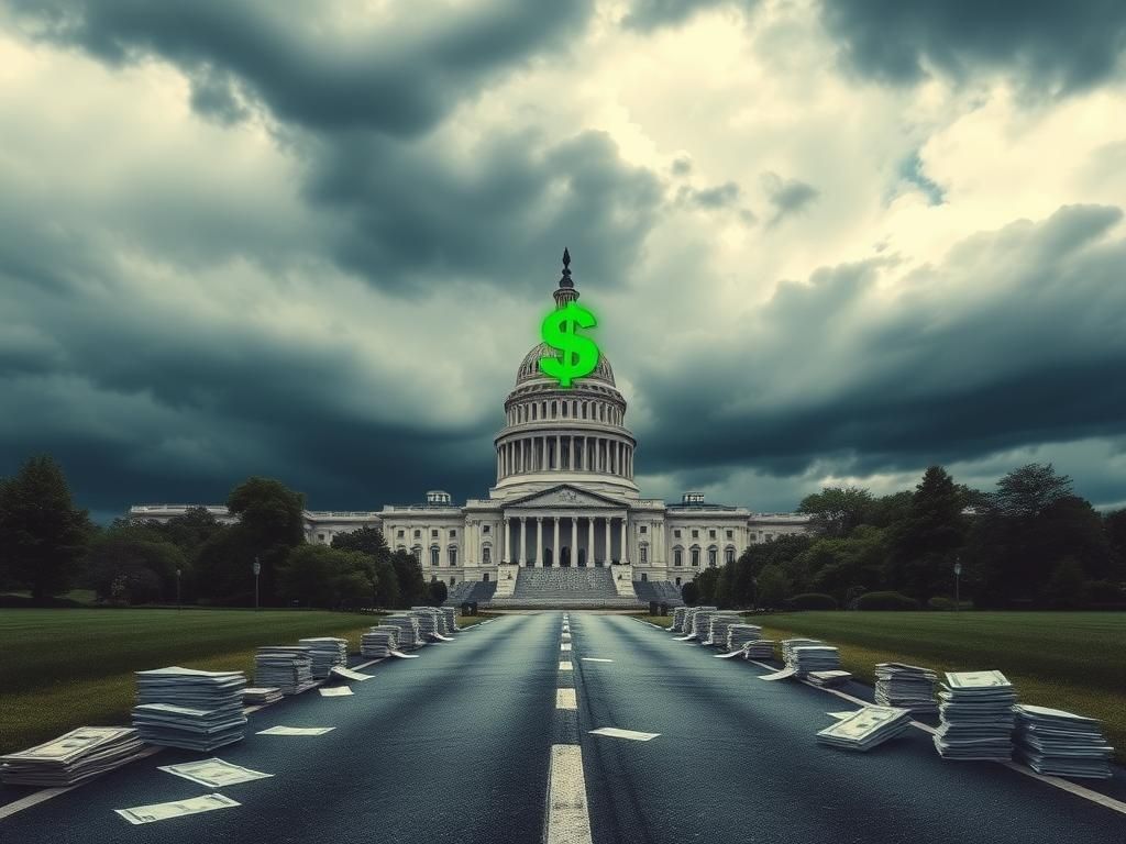 Flick International A dramatic image of the Capitol building under storm clouds symbolizing political tension.
