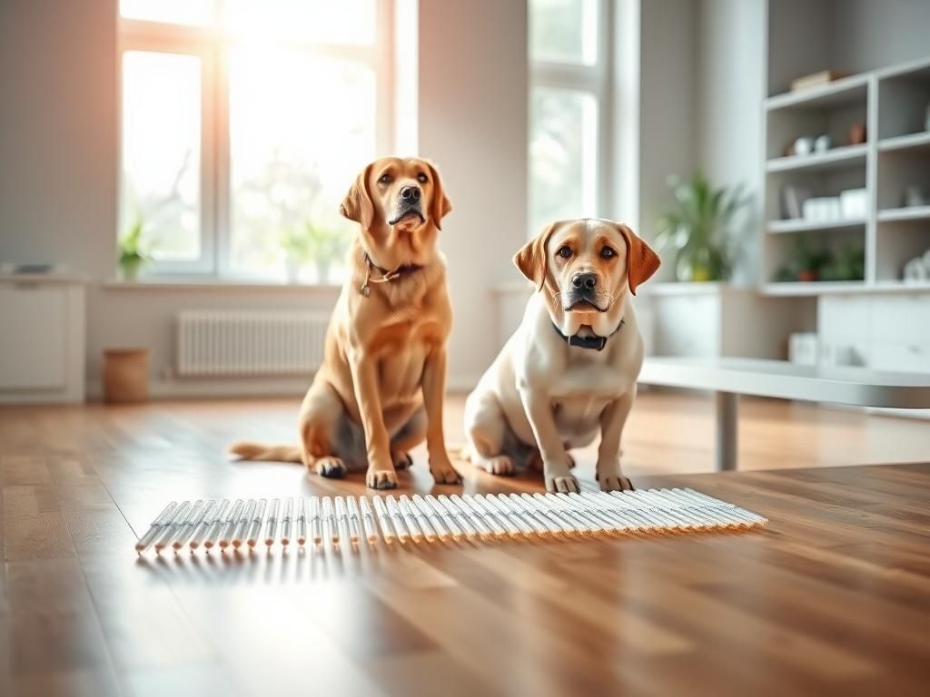 Flick International Trained dogs in a laboratory setting ready to detect Parkinson's disease.