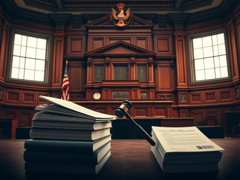 Flick International A dramatic federal courtroom scene highlighting the legal battle between Harvard and Trump over funding cuts.