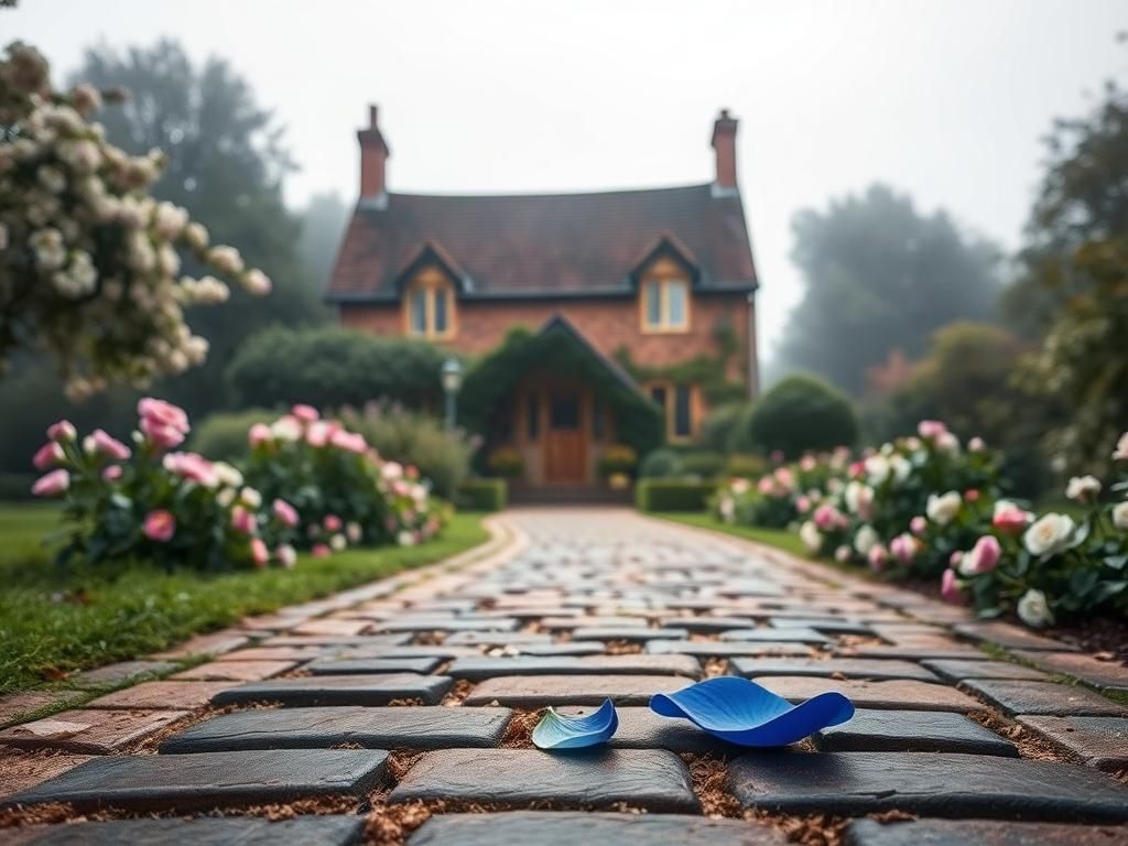 Flick International A serene view of Frogmore Cottage surrounded by tranquil gardens, symbolizing nostalgia and heartache.