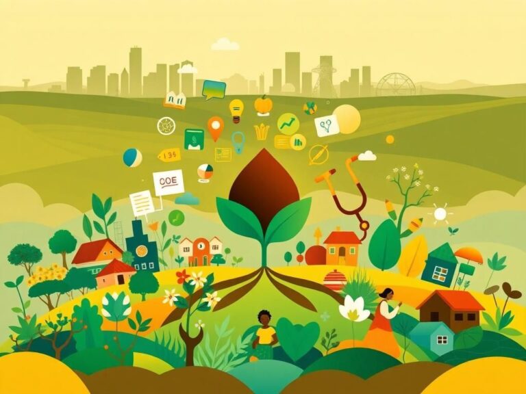 Flick International Vibrant depiction of a new foreign aid system showcasing diverse growth-oriented projects.