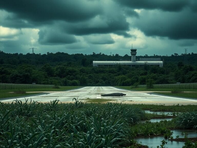 Flick International A newly constructed migrant detention facility resembling a fortress in the Everglades surrounded by barbed wire and watchtowers